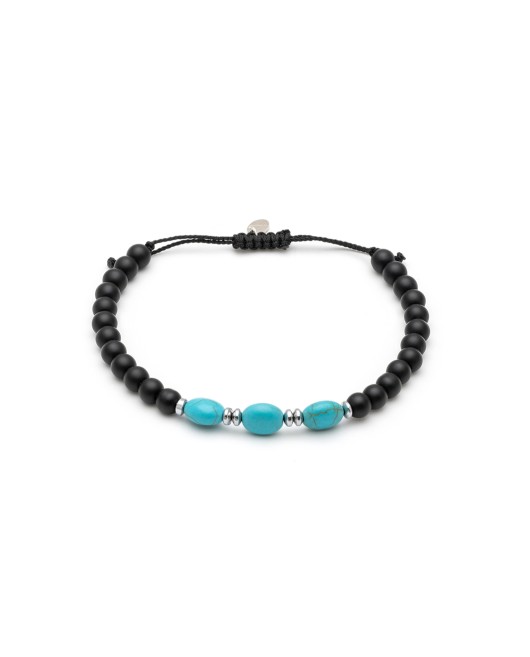 ΑΝΔΡΙΚΟ ΒΡΑΧΙΟΛΙ  THREE TURQUOISE Ανδρικά
