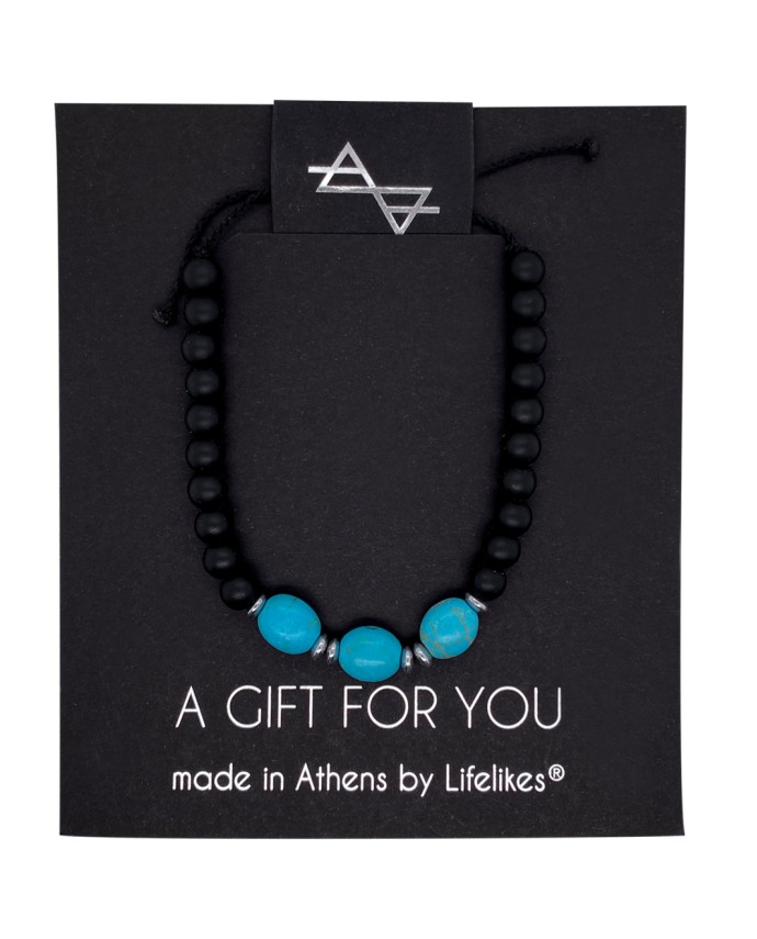 ΑΝΔΡΙΚΟ ΒΡΑΧΙΟΛΙ  THREE TURQUOISE Ανδρικά