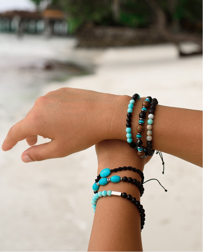 ΑΝΔΡΙΚΟ ΒΡΑΧΙΟΛΙ THREE TURQUOISE ENALLAX Ανδρικά