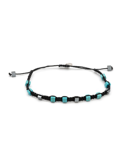 ΑΝΔΡΙΚΟ ΒΡΑΧΙΟΛΙ TURQUOISE & HEMATITE CUBES Ανδρικά