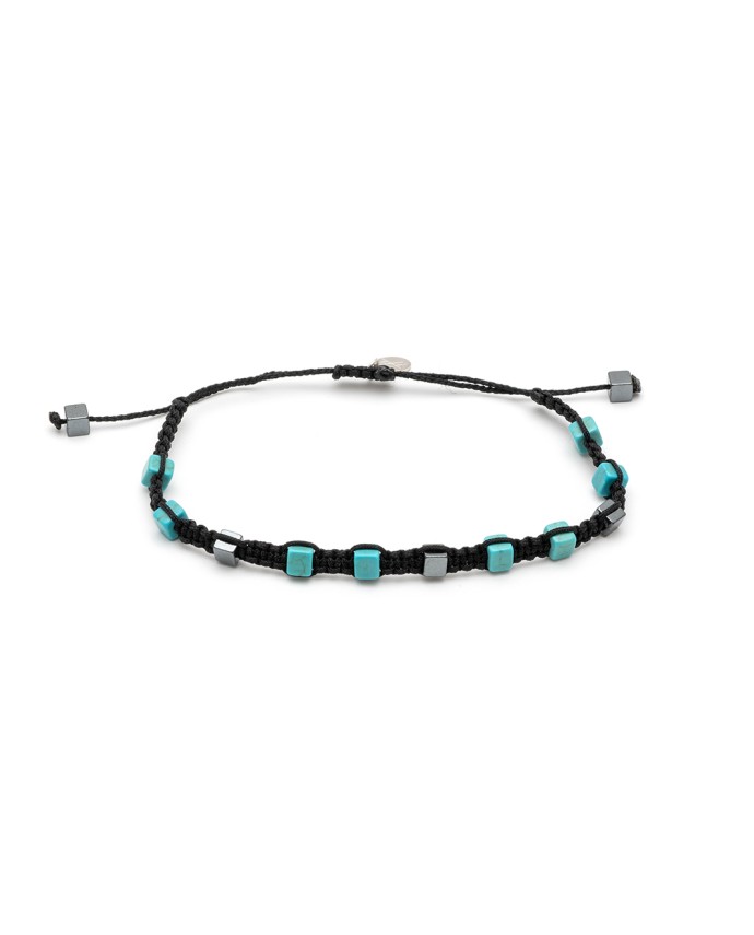 ΑΝΔΡΙΚΟ ΒΡΑΧΙΟΛΙ TURQUOISE & HEMATITE CUBES Ανδρικά