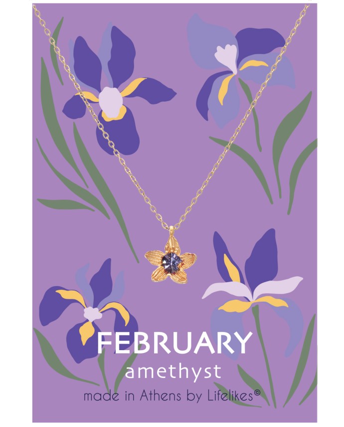 ΚΟΛΙΕ BIRTHSTONE FEBRUARY Κολιέ