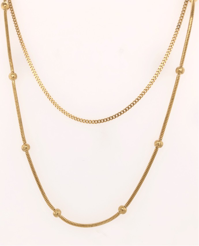 ΚΟΛΙΕ DOUBLE CHAIN ΧΡΥΣΟ Κολιέ