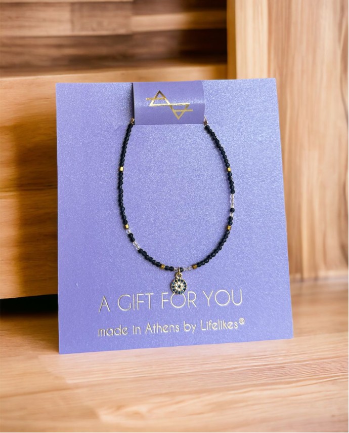A GIFT FOR YOU - ΜΑΤΙ ΜΑΥΡΟ ΜΕ ΖΙΡΓΚΟΝ ΒΡΑΧΙΟΛΙ 