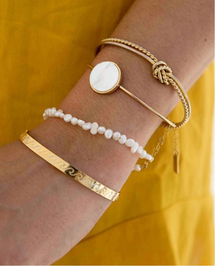 ΒΡΑΧΙΟΛΙ WHITE RAW PEARL Κοσμήματα