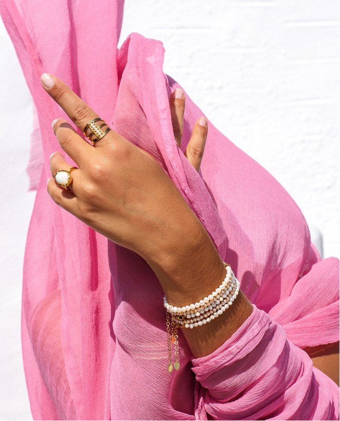 ΒΡΑΧΙΟΛΙ WHITE RAW PEARL Κοσμήματα