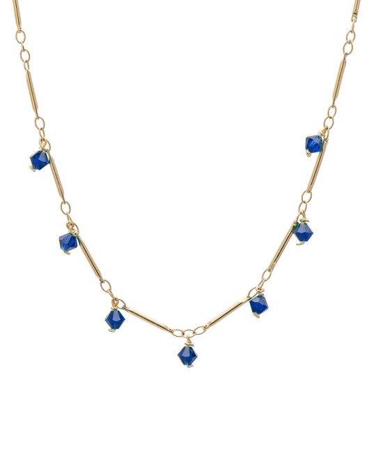 ΚΟΛΙΕ BLUE DOTS (7 DROPS) ΧΡΥΣΟ ΜΠΛΕ Κοσμήματα