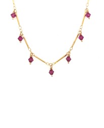 ΚΟΛΙΕ MAGENTA DOTS (7 DROPS) ΧΡΥΣΟ ΦΟΥΞΙΑ Κοσμήματα