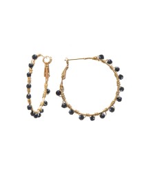 ΣΚΟΥΛΑΡΙΚΙΑ BLACK ONYX DOTS HOOPS M Σκουλαρίκια