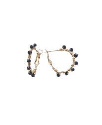 ΣΚΟΥΛΑΡΙΚΙΑ BLACK ONYX DOTS HOOPS S ΧΡΥΣΟ Σκουλαρίκια
