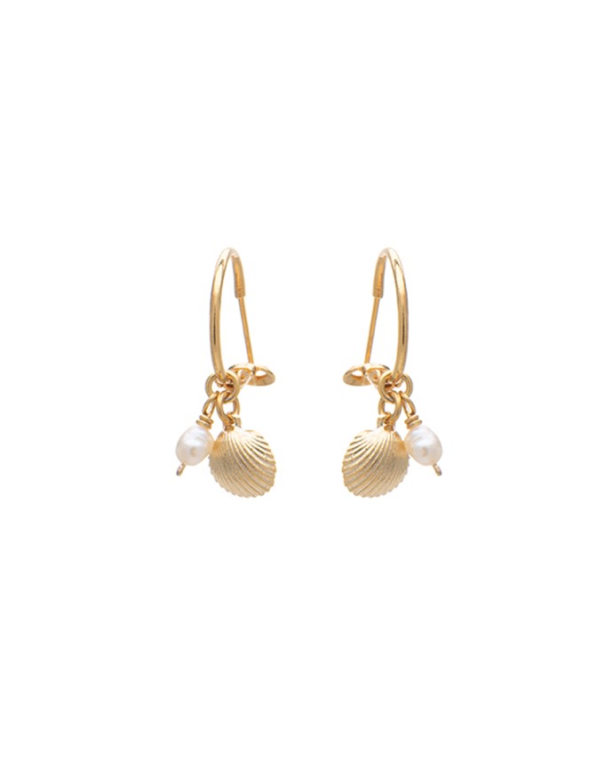 ΣΚΟΥΛΑΡΙΚΙΑ AHIVADA PEARL HOOPS S ΧΡΥΣΟ Σκουλαρίκια