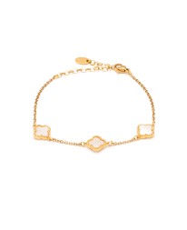 ΒΡΑΧΙΟΛΙ THREE ROYAL FLOWER SMALL ΛΕΥΚΟ ΧΡΥΣΟ Βραχιόλια Χεριού