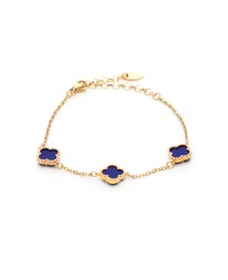 ΒΡΑΧΙΟΛΙ THREE ROYAL FLOWER SMALL ΜΠΛΕ ΧΡΥΣΟ Βραχιόλια Χεριού