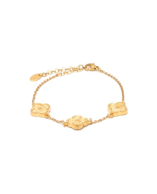 ΒΡΑΧΙΟΛΙ THREE ROYAL FLOWER SMALL ΧΡΥΣΟ Βραχιόλια Χεριού