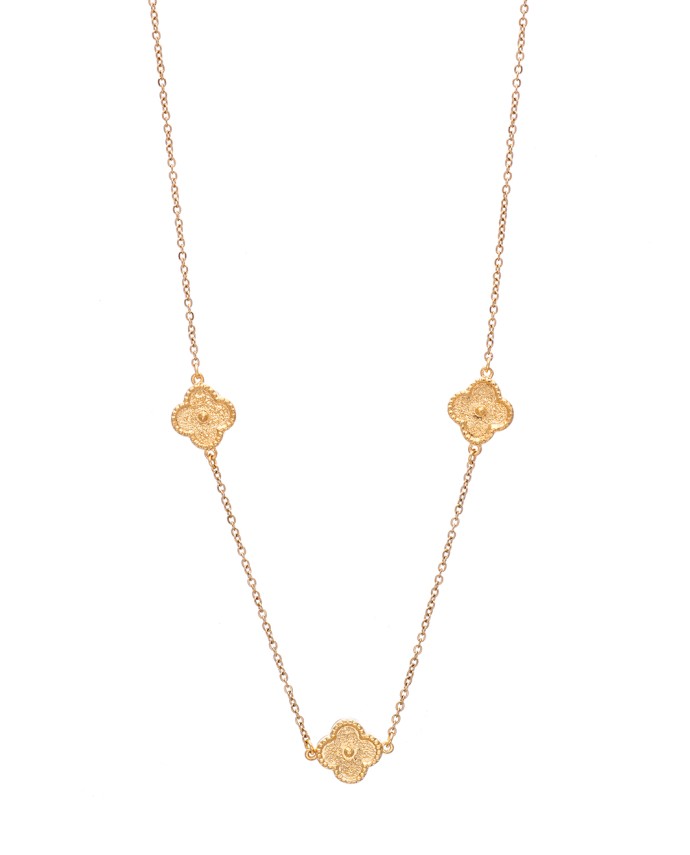ΚΟΛΙΕ THREE ROYAL FLOWER SMALL ΧΡΥΣΟ Κολιέ