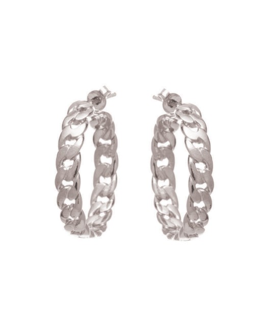 ΣΚΟΥΛΑΡΙΚΙΑ CHAIN HOOPS M ΑΣΗΜΙ Σκουλαρίκια