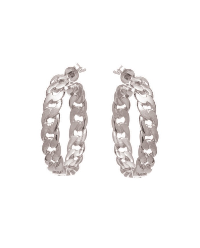 ΣΚΟΥΛΑΡΙΚΙΑ CHAIN HOOPS M ΑΣΗΜΙ Σκουλαρίκια