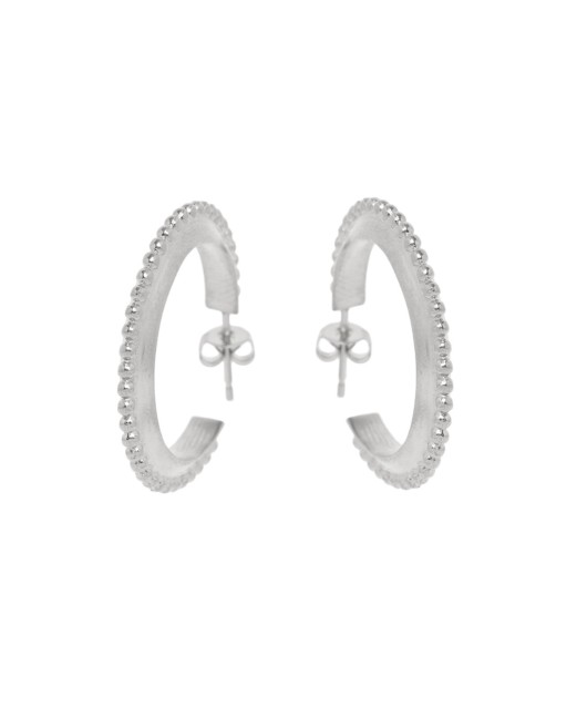 ΣΚΟΥΛΑΡΙΚΙΑ ΚΡΙΚΟΙ DOTS 30mm ΑΣΗΜΙ Σκουλαρίκια