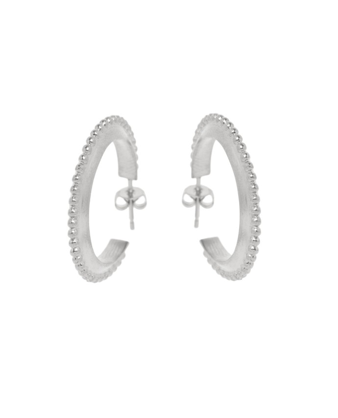 ΣΚΟΥΛΑΡΙΚΙΑ ΚΡΙΚΟΙ DOTS 30mm ΑΣΗΜΙ Σκουλαρίκια