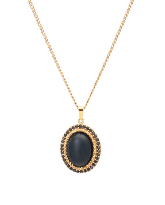 ΚΟΛΙΕ ZIRCONIA STONE ΜΑΥΡΟ ΜΠΛΕ Κολιέ