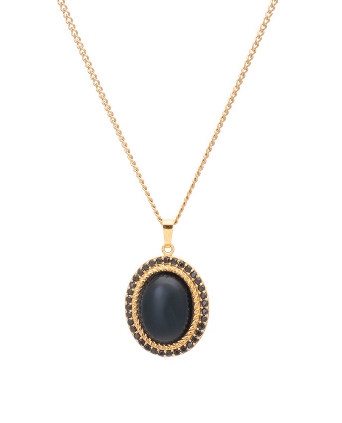 ΚΟΛΙΕ ZIRCONIA STONE ΜΑΥΡΟ ΜΠΛΕ Κολιέ