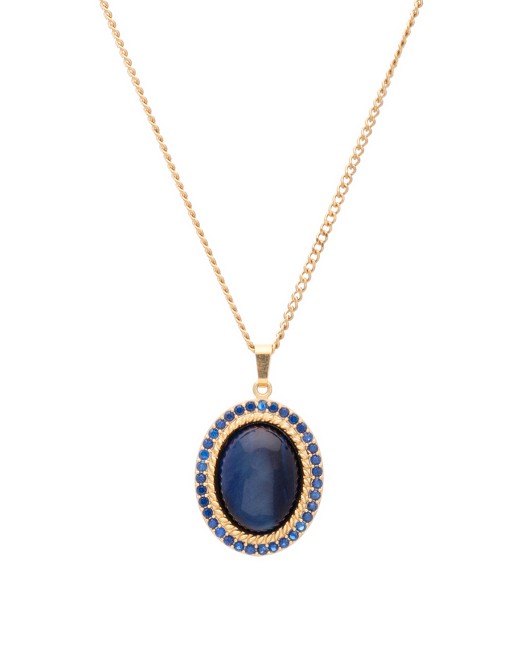 ΚΟΛΙΕ ZIRCONIA STONE ΧΡΥΣΟ ΜΠΛΕ Κολιέ