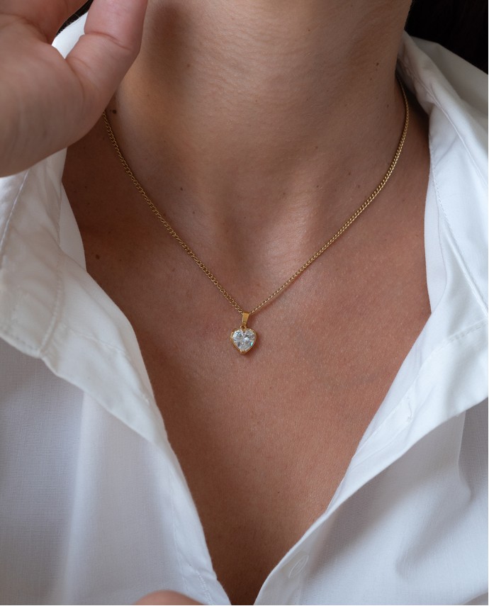 ΚΟΛΙΕ LOVE ZIRCON ΛΕΥΚΟ ΧΡΥΣΟ Κολιέ