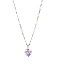 ΚΟΛΙΕ LOVE ZIRCON ΜΩΒ ΑΣΗΜΙ Κολιέ