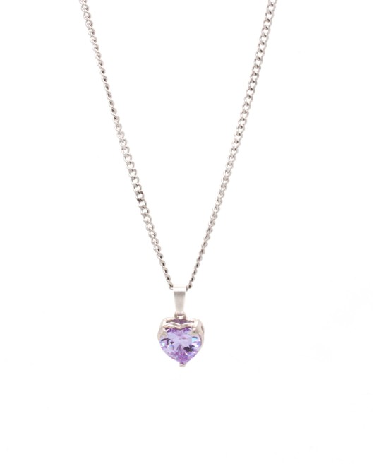 ΚΟΛΙΕ LOVE ZIRCON ΜΩΒ ΑΣΗΜΙ Κολιέ