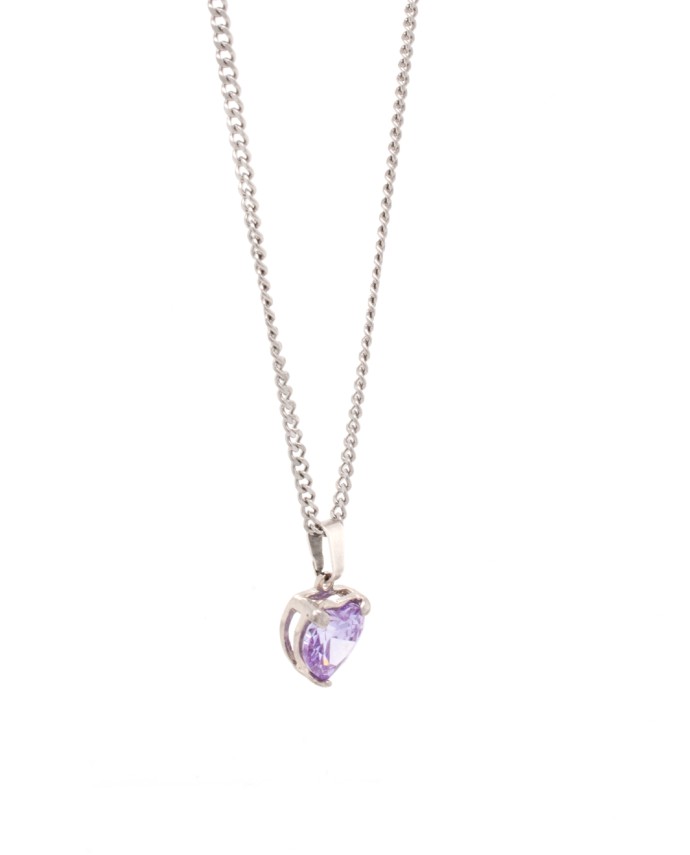 ΚΟΛΙΕ LOVE ZIRCON ΜΩΒ ΑΣΗΜΙ Κολιέ