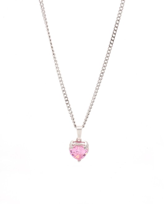 ΚΟΛΙΕ LOVE ZIRCON ΡΟΖ ΑΣΗΜΙ Κολιέ