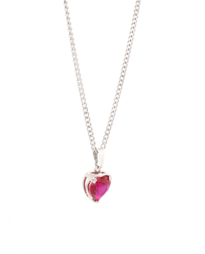 ΚΟΛΙΕ LOVE ZIRCON ΜΩΒ ΑΣΗΜΙ Κολιέ