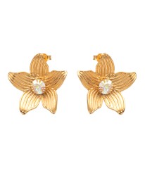 ΣΚΟΥΛΑΡΙΚΙΑ CRYSTAL FLOWER ΧΡΥΣΟ Σκουλαρίκια