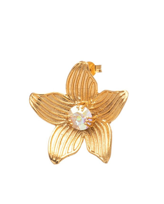 ΣΚΟΥΛΑΡΙΚΙΑ CRYSTAL FLOWER ΧΡΥΣΟ Σκουλαρίκια