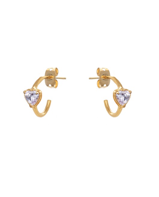 ΣΚΟΥΛΑΡΙΚΙΑ LOVE ZIRCON ΜΩΒ ΧΡΥΣΟ Σκουλαρίκια