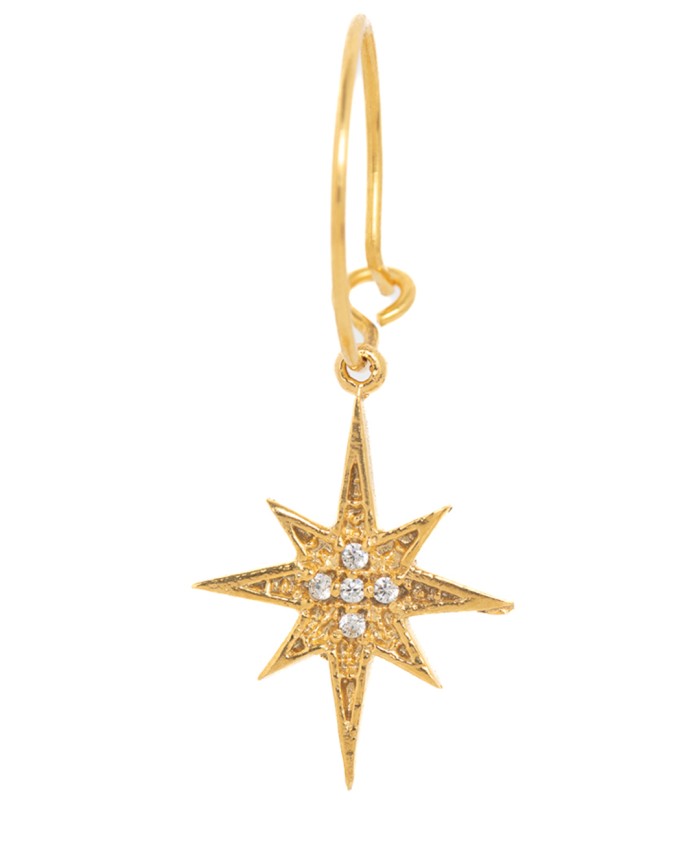 ΣΚΟΥΛΑΡΙΚΙΑ NORTH STAR ΖΙΡΓΚΟΝ ΛΕΥΚΟ Σκουλαρίκια