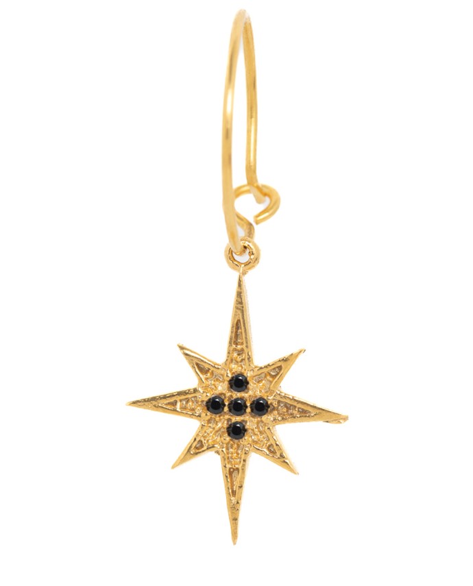 ΣΚΟΥΛΑΡΙΚΙΑ NORTH STAR ΖΙΡΓΚΟΝ ΜΑΥΡΟ Σκουλαρίκια