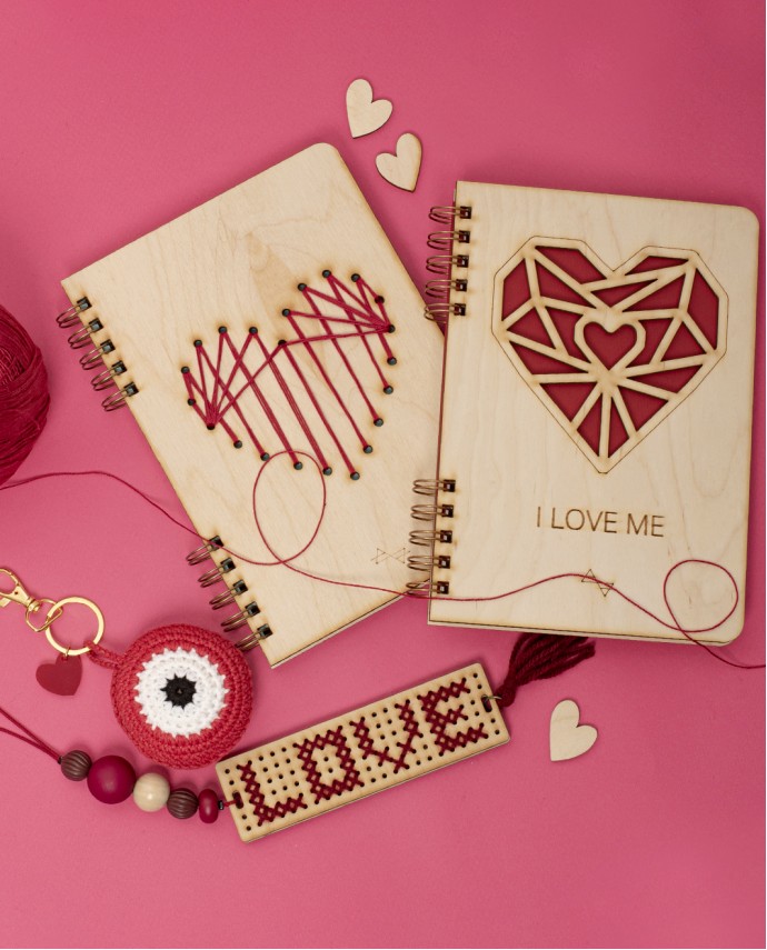 ΞΥΛΙΝΗ ΑΤΖΕΝΤΑ ORIGAMI HEART Σπίτι & Γραφείο