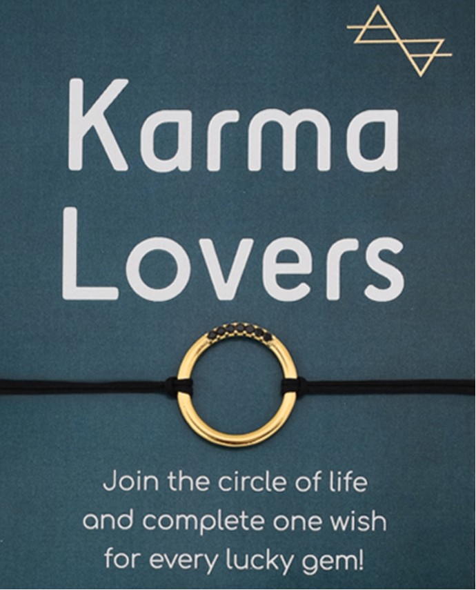 CHARM KARMA LOVERS ΧΡΥΣΟ ΜΕ ΜΑΥΡΑ ΖΙΡΓΚΟΝ 