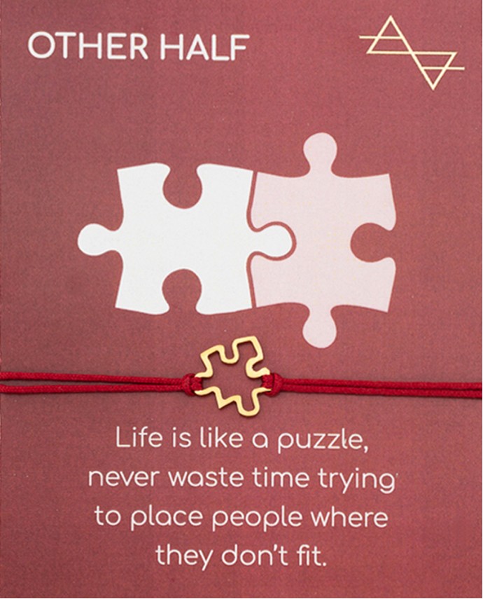 CHARM OTHER HALF PUZZLE ΧΡΥΣΟ ΚΟΚΚΙΝΟ Ζευγάρια