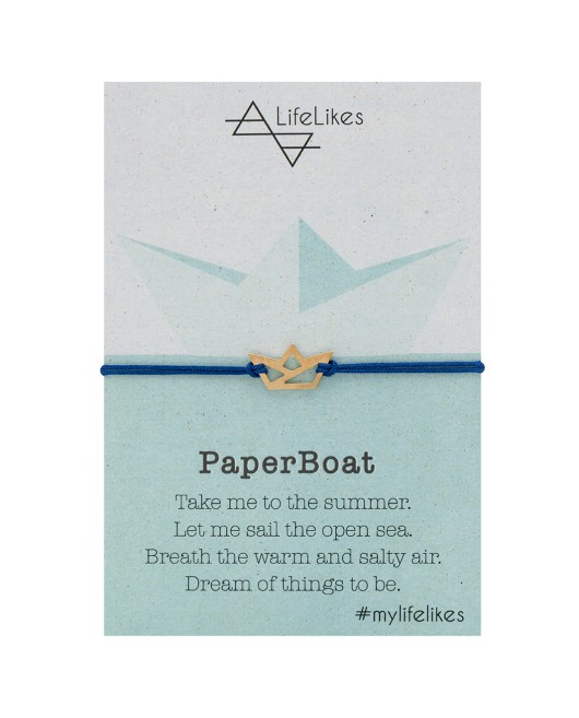 CHARM PAPER BOAT ΧΡΥΣΟ ΜΠΛΕ 