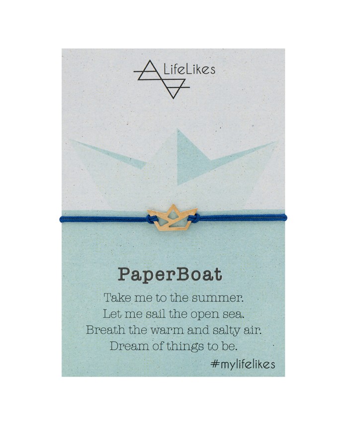 CHARM PAPER BOAT ΧΡΥΣΟ ΜΠΛΕ