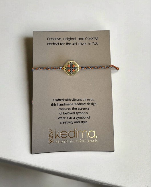 CHARM ΚΕΝΤΗΜΑ POLYGON CROSS ΓΚΡΙ Βραχιόλια Χεριού
