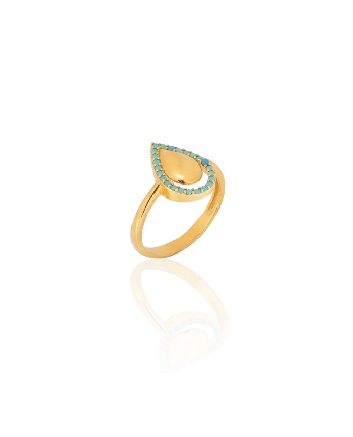 ΔΑΧΤΥΛΙΔΙ STAGONA ZIRGON TURQUOISE Κοσμήματα