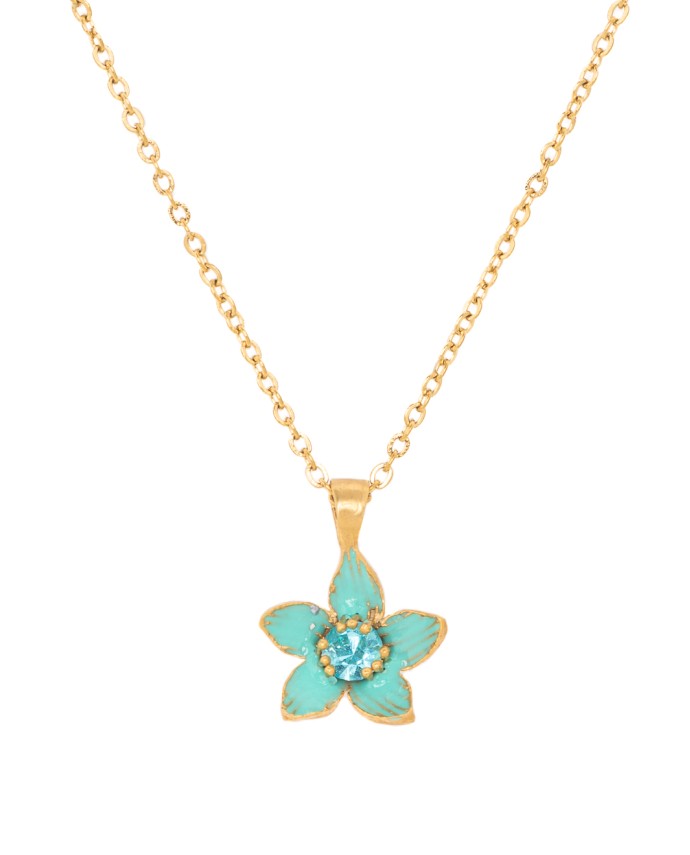 ΚΟΛΙΕ MINI FLORET ΤΥΡΚΟΥΑΖ ΧΡΥΣΟ Κολιέ