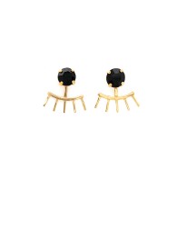 ΣΚΟΥΛΑΡΙΚΙΑ EYELASHES FRONT/BACK ΧΡΥΣΟ ΜΑΥΡΟ Σκουλαρίκια