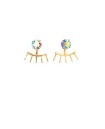 ΣΚΟΥΛΑΡΙΚΙΑ EYELASHES FRONT/BACK ΧΡΥΣΟ ΠΟΛΥΧΡΩΜΟ Σκουλαρίκια