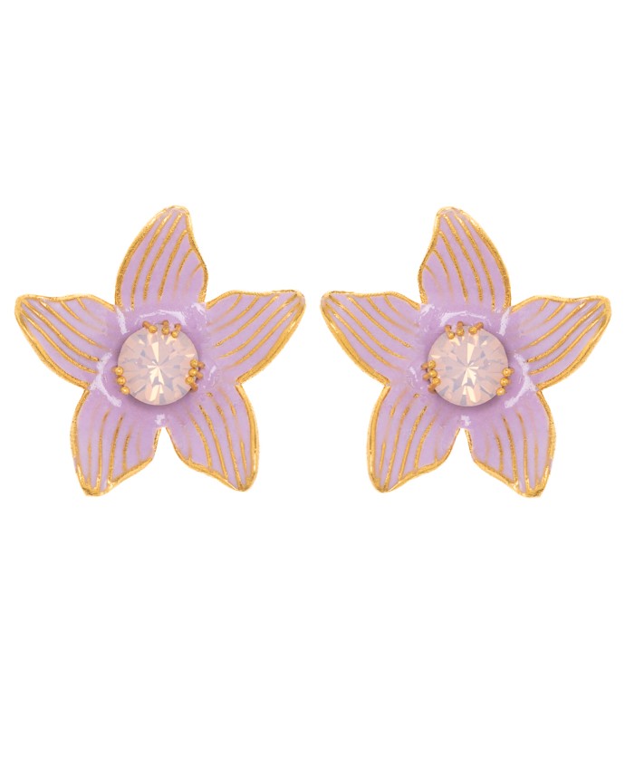 ΣΚΟΥΛΑΡΙΚΙΑ FLORET ΛΙΛΑ ΧΡΥΣΟ Σκουλαρίκια