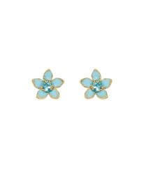 ΣΚΟΥΛΑΡΙΚΙΑ MINI FLORET ΓΑΛΑΖΙΟ ΧΡΥΣΟ Σκουλαρίκια