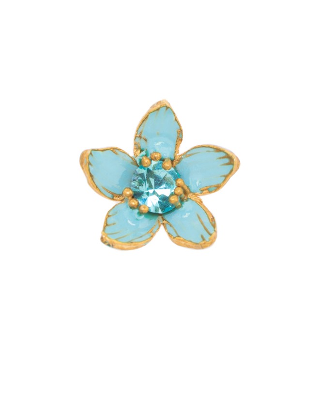 ΣΚΟΥΛΑΡΙΚΙΑ MINI FLORET ΓΑΛΑΖΙΟ ΧΡΥΣΟ Σκουλαρίκια